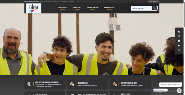 Security scan screenshot of https://odessa-tx.gov/