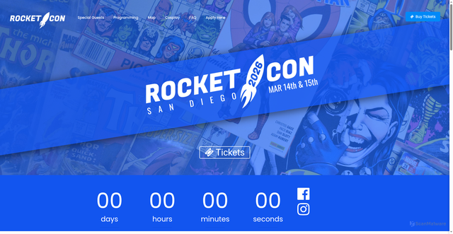 Security scan screenshot of https://sdrocketcon.com/