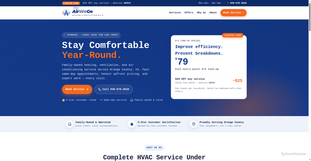 Security scan screenshot of airwego.pages.dev