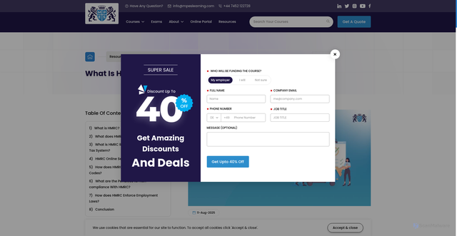 Security scan screenshot of https://www.mpeslearning.com/blog/what-is-hmrc