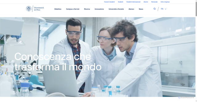 Security scan screenshot of https://www.unipi.it/