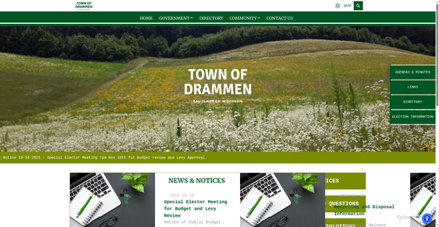 Security scan screenshot of https://townofdrammen-wi.gov/