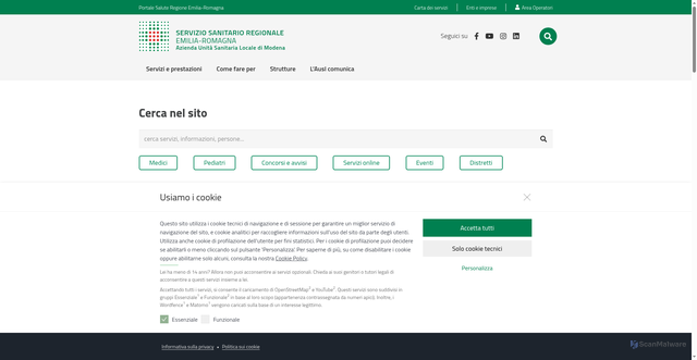 Security scan screenshot of https://www.ausl.mo.it