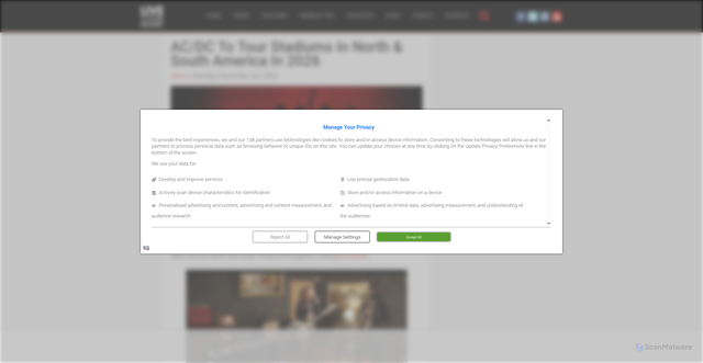 Security scan screenshot of https://liveforlivemusic.com/news/ac-dc-tour-power-up-2026/