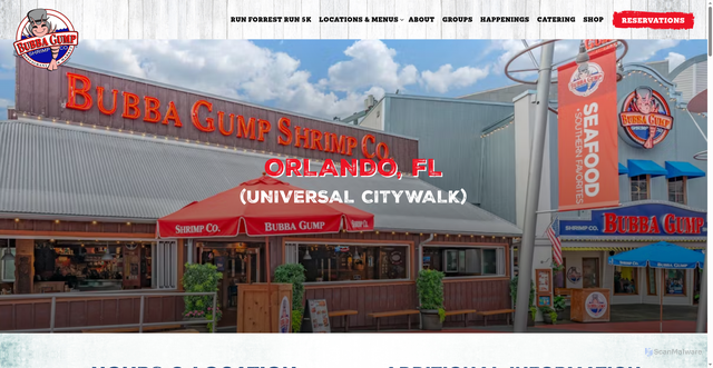 Security scan screenshot of https://www.bubbagump.com/location/bubba-gump-orlando-fl/