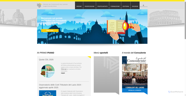 Security scan screenshot of https://www.consulentidellavoro-roma.it/