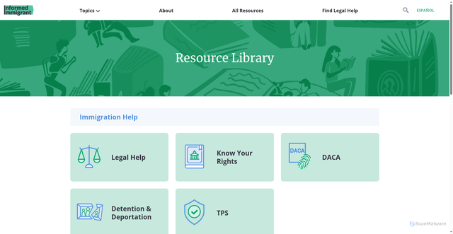 Security scan screenshot of https://www.informedimmigrant.com/resources/