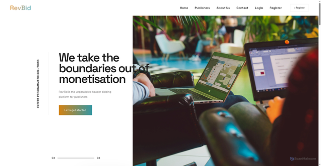 Security scan screenshot of https://revbid.io