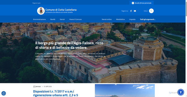 Security scan screenshot of https://comune.civitacastellana.vt.it/