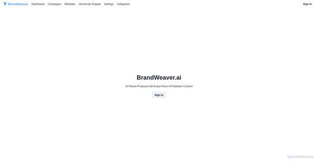 Security scan screenshot of https://app.brandweaver.ai