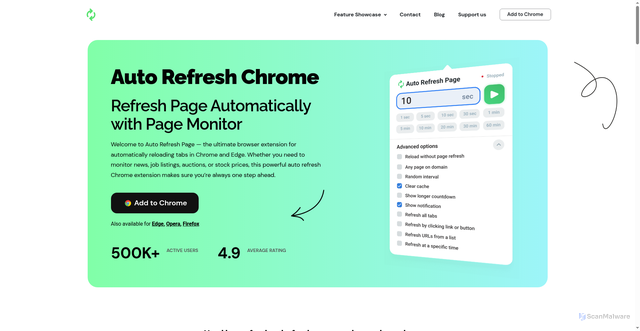 Security scan screenshot of https://autorefresh.page