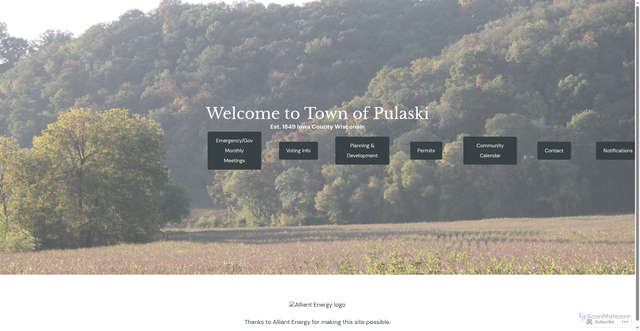 Security scan screenshot of https://townofpulaskiwi.gov/