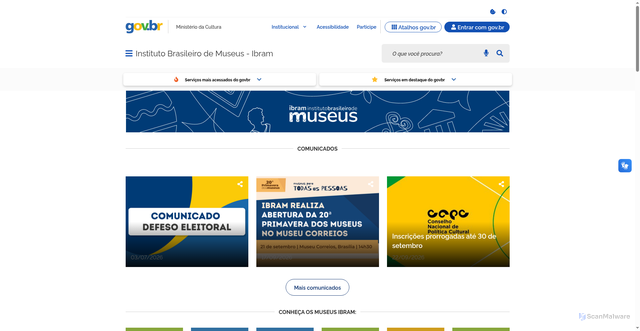Security scan screenshot of https://www.museus.gov.br