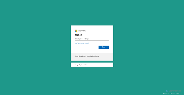 Security scan screenshot of https://crosskeyshomes1.sharepoint.com