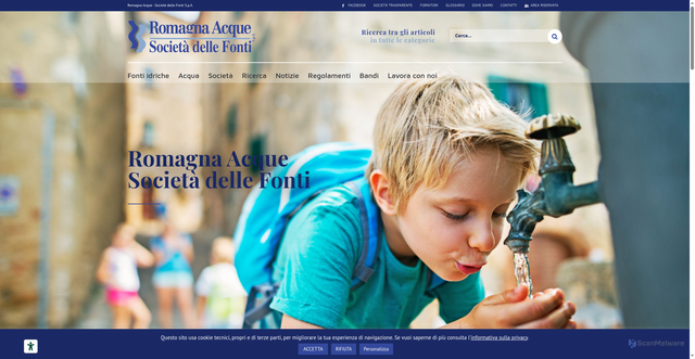 Security scan screenshot of https://www.romagnacque.it/