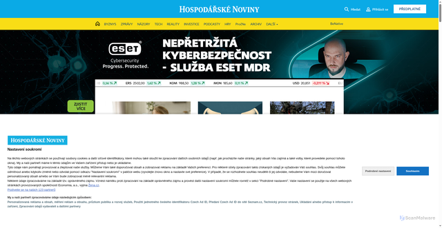 Security scan screenshot of https://ihned.cz