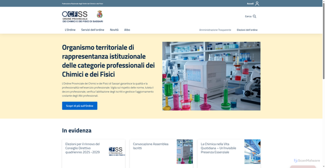 Security scan screenshot of http://chimicifisicisassari.it/