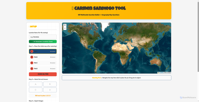 Security scan screenshot of https://kbt-trivia-tools.pages.dev/carmen-sandiego-tool