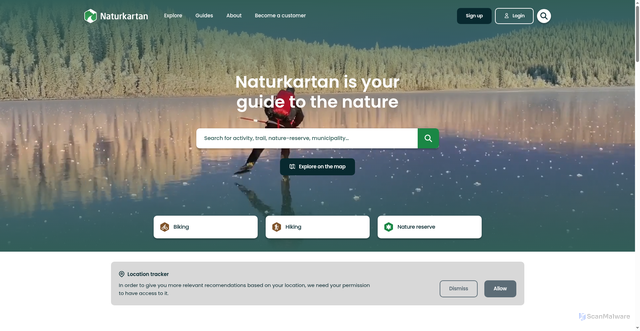 Security scan screenshot of https://www.naturkartan.se/