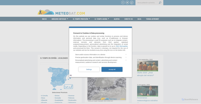 Security scan screenshot of https://www.meteosat.com
