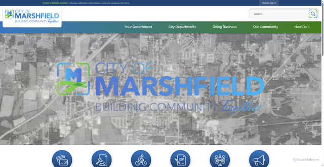 Security scan screenshot of https://marshfieldmo.gov/