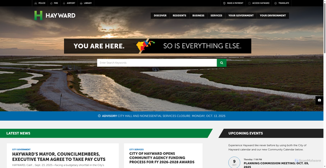 Security scan screenshot of https://hayward-ca.gov/