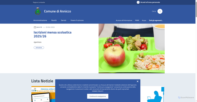 Security scan screenshot of https://comune.annicco.cr.it/