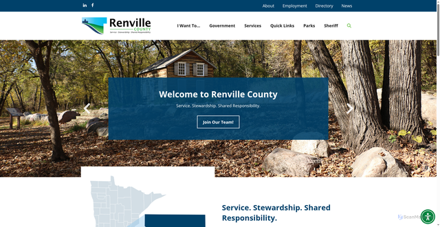 Security scan screenshot of https://www.renvillecountymn.gov/