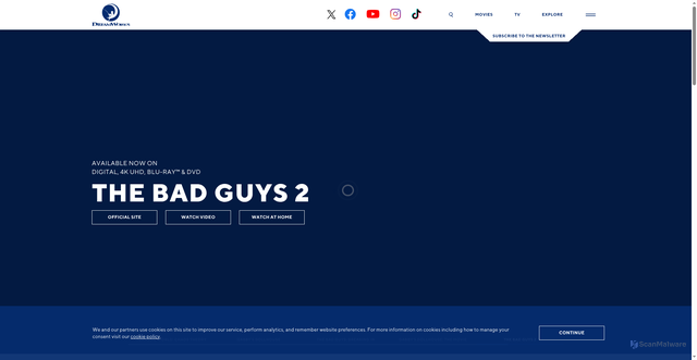 Security scan screenshot of https://www.dreamworks.com