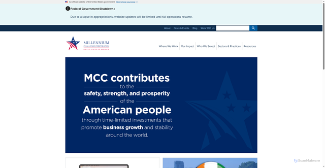 Security scan screenshot of https://www.mcc.gov/