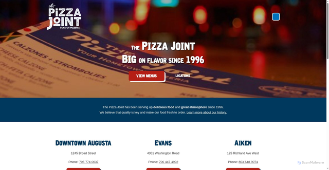 Security scan screenshot of https://thepizzajoint.net/