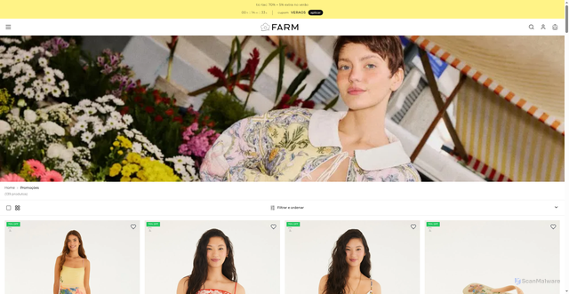 Security scan screenshot of https://farm-rio-promocional2026.vercel.app/colecao