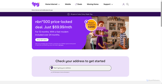 Security scan screenshot of https://tpg.com.au