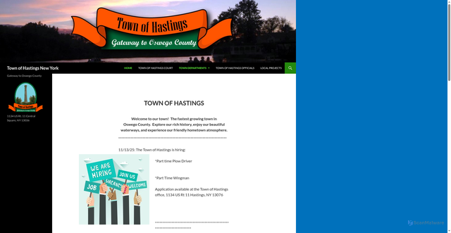 Security scan screenshot of https://hastingsny.gov/