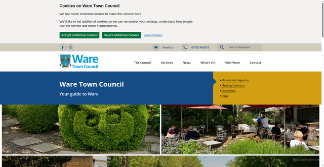 Security scan screenshot of https://www.waretowncouncil.gov.uk/