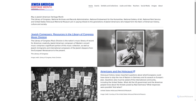 Security scan screenshot of https://jewishheritagemonth.gov/