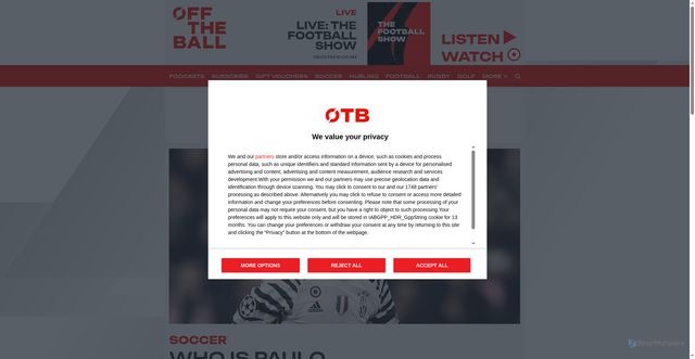 Security scan screenshot of https://www.offtheball.com/soccer/who-is-paulo-dybala-249674