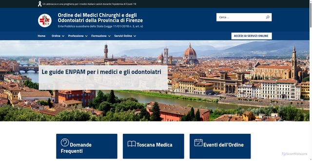 Security scan screenshot of https://www.ordine-medici-firenze.it/