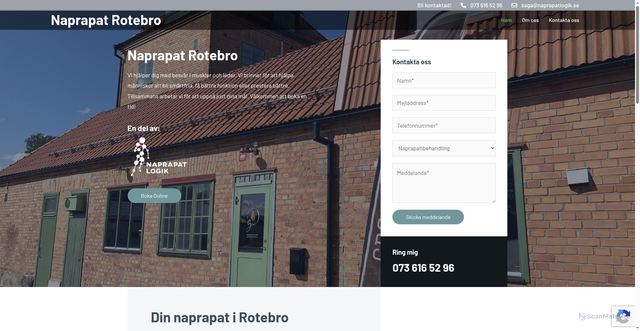 Security scan screenshot of https://naprapatrotebro.se