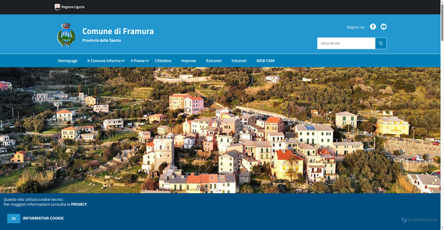 Security scan screenshot of https://www.comune.framura.sp.it/hh/index.php
