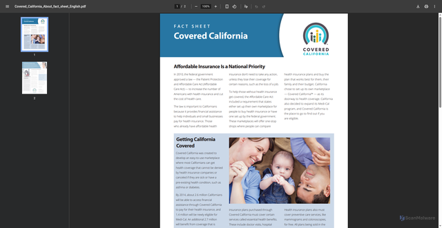 Security scan screenshot of https://www.sjsu.edu/hiep/docs/Covered_California_About_fact_sheet_English.pdf
