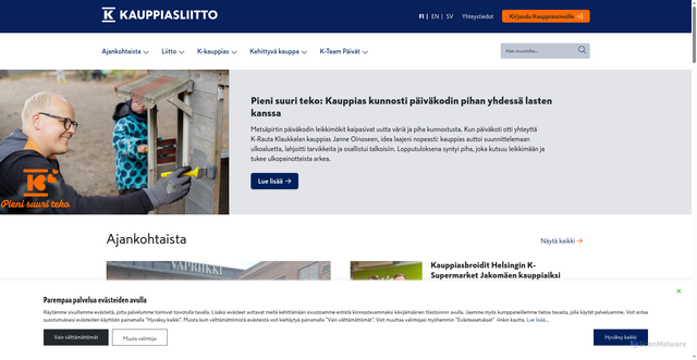 Security scan screenshot of https://k-kauppiasliitto.fi