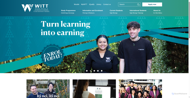 Security scan screenshot of https://www.witt.ac.nz/