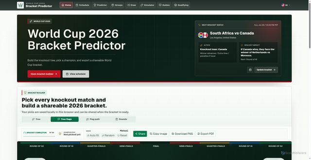 Security scan screenshot of https://worldcupbracketpredictor.com/