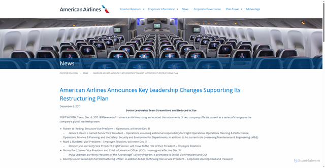 Security scan screenshot of https://americanairlines.gcs-web.com/news-releases/news-release-details/american-airlines-announces-key-leadership-changes-supporting