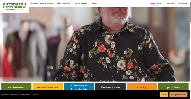 Security scan screenshot of https://playhouse.pointpark.edu/