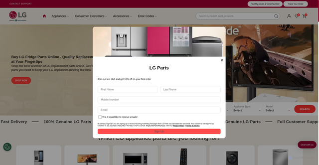 Security scan screenshot of https://lgparts.com