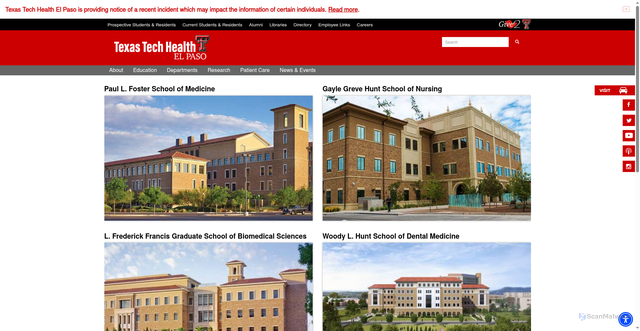 Security scan screenshot of https://ttuhscep.edu/