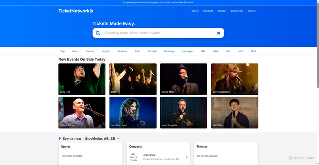 Security scan screenshot of https://www.ticketnetwork.com