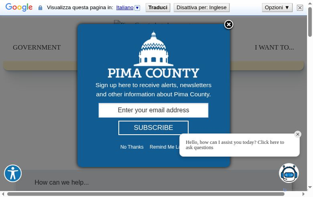 Security scan screenshot of https://www.pima.gov/